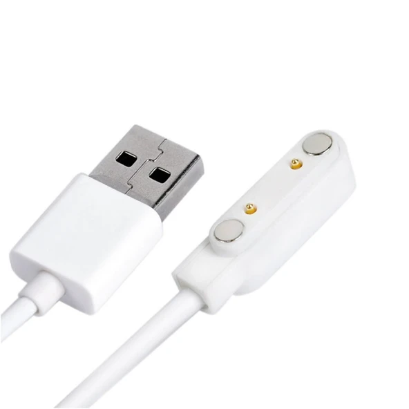 Alkatronik Usb 2 Pin Pogo Kablo Akıllı Saat Manyetik Sabitleyici Şarj Kablosu GT88 GT68 KW08 KW18 KW88 KW98 K99 - 2