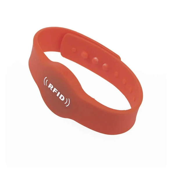 Alkatronik 13.56Mhz Rfid Manyetik Bileklik Kırmızı Su Geçirmez Silikon Proximity Göstergeç 13.56 Mhz Kapı Geçiş - Resim 4