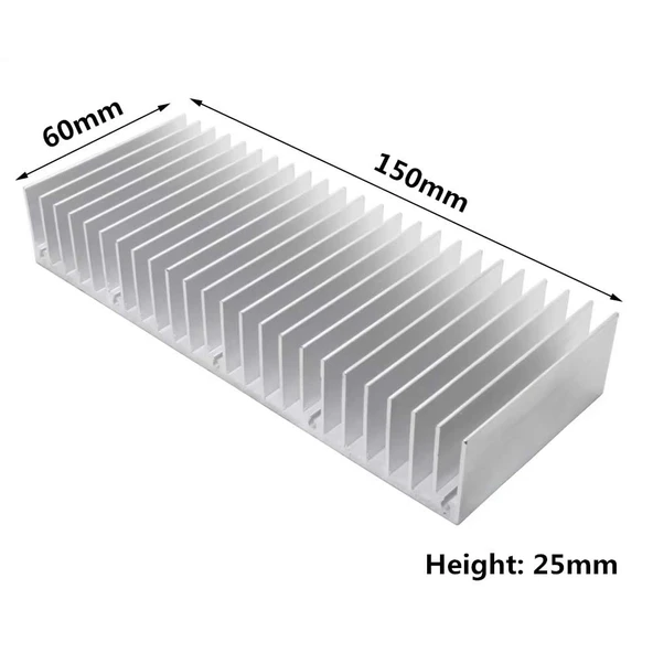 Alkatronik 15cm x 6cm x 2.5cm Alüminyum Metal Soğutucu Blok Radyatör Peltier Isı Düşürücü Amfi Led Entegre - 8