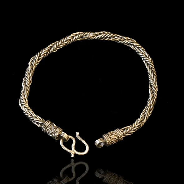 Örgülü Oksitli Gümüş Erkek Bileklik ürün görseli 1