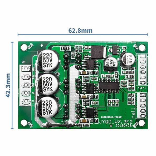 Alkatronik DC 12V 36V 15A 500W Fırçasız Soğutucusuz Motor Sürücü Pwm Bldc Kontrol Kartı JYQD-V7.3E2 120 Derece