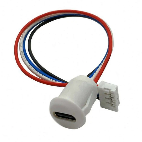 Alkatronik Type C Panel Montaj Dişi Soket 4 Pin 15cm Kablolu Beyaz Uzatma USB 3.1 Konnektör Araba Kamera Oyunc - 2