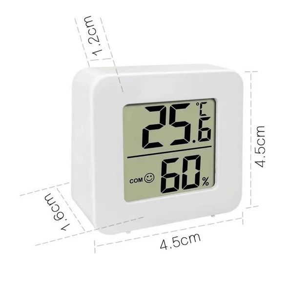 Alkatronik 45mm Mini Nem Sıcaklık Ölçer Hava Durumu Isı Gösterge Dijital Ekran Termometre Ev Oda Ofis Kuluçka - 4