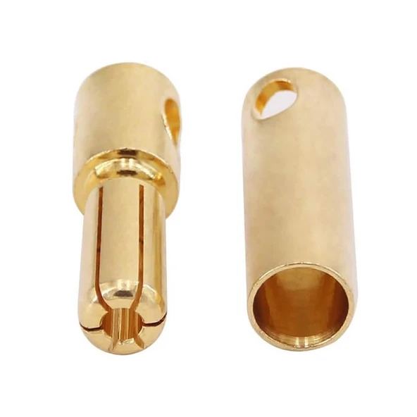 Alkatronik 5mm Altın Kaplama Banana Dişi Erkek Soket 60A Pil Batarya Lion Bullet Plug Kablo Konnektör - 3