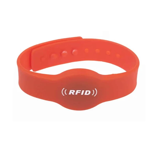 Alkatronik 13.56Mhz Rfid Manyetik Bileklik Kırmızı Su Geçirmez Silikon Proximity Göstergeç 13.56 Mhz Kapı Geçiş - Resim 3