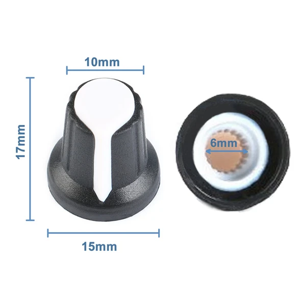 Alkatronik Plastik Pot Başlığı 6mm Potansiyometre Rotary Enkoder Ses Voltaj Kontrol 360 Derece - Resim 5