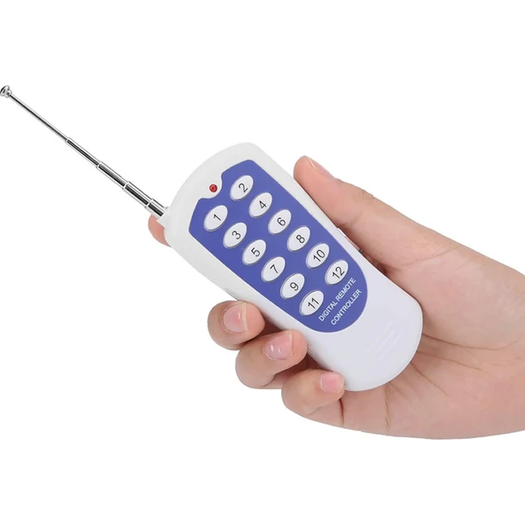 Alkatronik 433MHz Kablosuz Uzaktan Kumanda 12 Buton Teleskopik Anten Garaj Otomatik Kapı Kepenk Bariyer Alarm - Resim 2