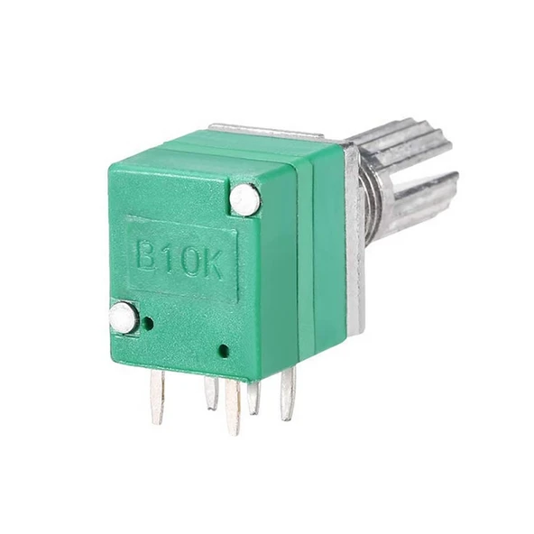 Alkatronik 5 Pin 10kohm Potansiyometre B10K Anahtarlı Pot Tırtıklı 15mm Döner Ayarlanabilir Direnç Ses Parlakl - Resim 3