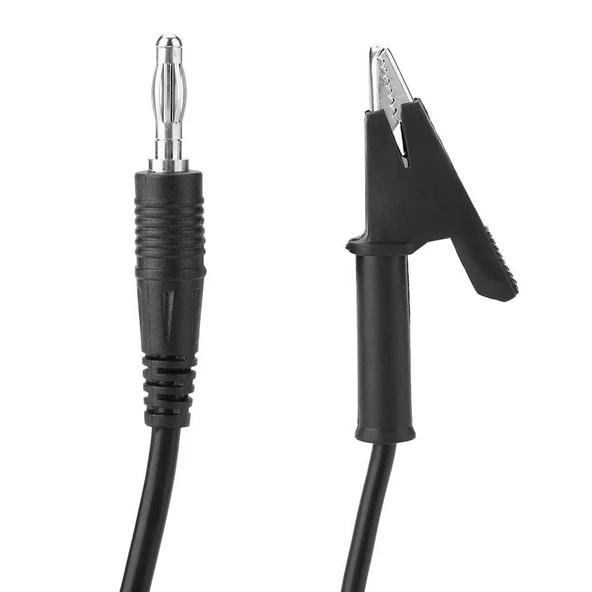 Alkatronik 12A Krokodil Banana Siyah Kablo 1 Metre Yüksek Akım Probu Multimetre Güç Kaynağı Test Ölçme Kablosu - Resim 2