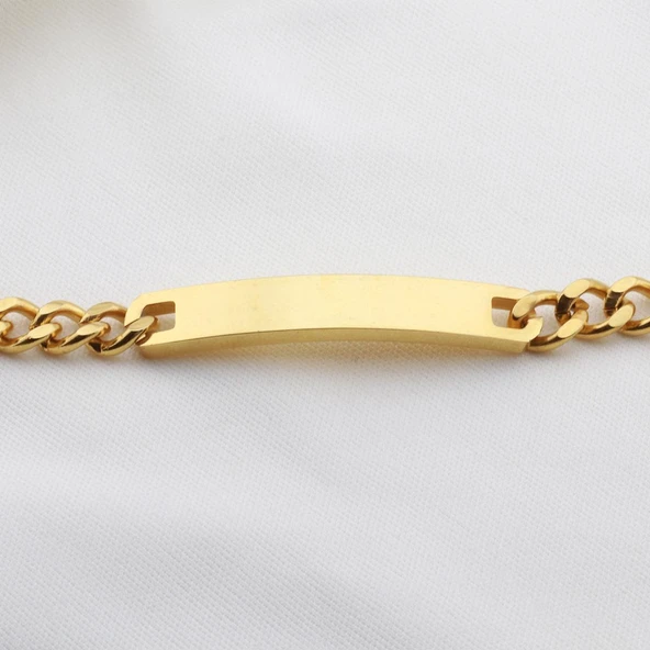 Gold Kaplama Çelik Plaka Künye - Resim 4