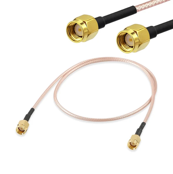 Alkatronik RG316 20cm Rp Sma Erkek (Dişi/Dişi) Kablo RF Uzatma Kablosu Altın Kaplama Soket 0-6GHz Wi-Fi Anten - 4