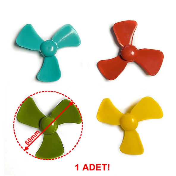 Alkatronik 60mm 3 Kanat Pervane Oyuncak Pervane Rüzgar Gülü Su Botu RC DIY Motor Propeller - Resim 5
