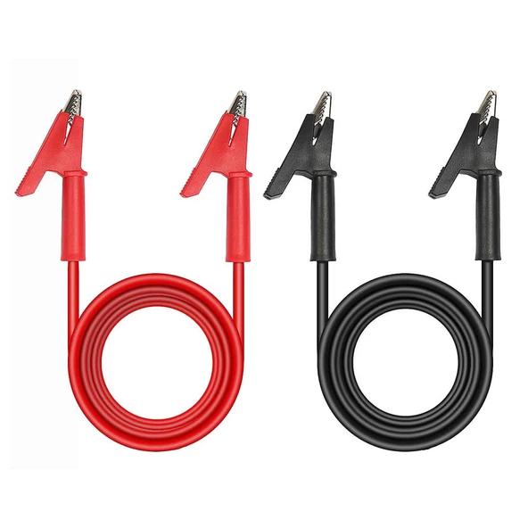 Alkatronik 12A Krokodil Krokodil Kablo Çifti 1 Metre Yüksek Akım Probu Multimetre Güç Kaynağı Test Ölçme Kablos - Resim 4