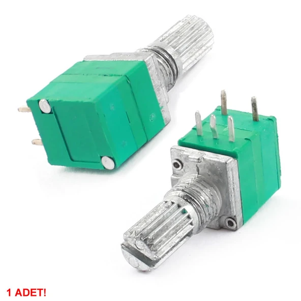 Alkatronik 5 Pin 10kohm Potansiyometre B10K Anahtarlı Pot Tırtıklı 15mm Döner Ayarlanabilir Direnç Ses Parlakl - Resim 6