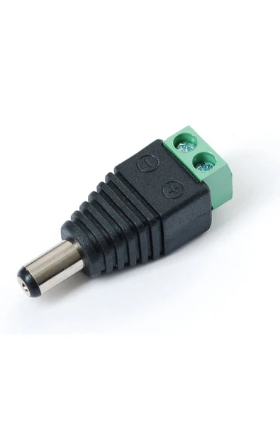 Alkatronik 5.5mm x 2.1mm Dc Adaptör Klemens Dönüştürücü Erkek 24V 5A 2 Pin Terminal Kolay Lehimsiz Hızlı Bağlan