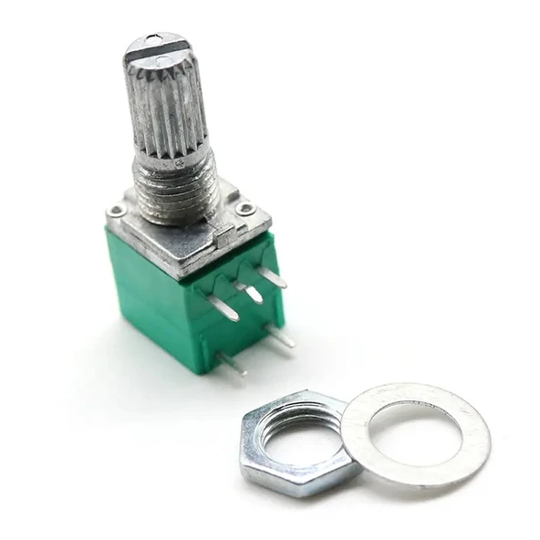Alkatronik 5 Pin 10kohm Potansiyometre B10K Anahtarlı Pot Tırtıklı 15mm Döner Ayarlanabilir Direnç Ses Parlakl - Resim 7