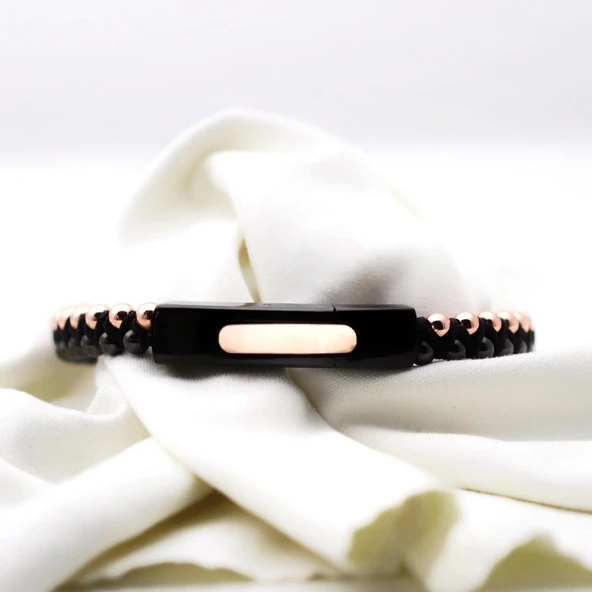 Black Rose Kaplama Çelik Makrome Erkek Bileklik ürün görseli 1