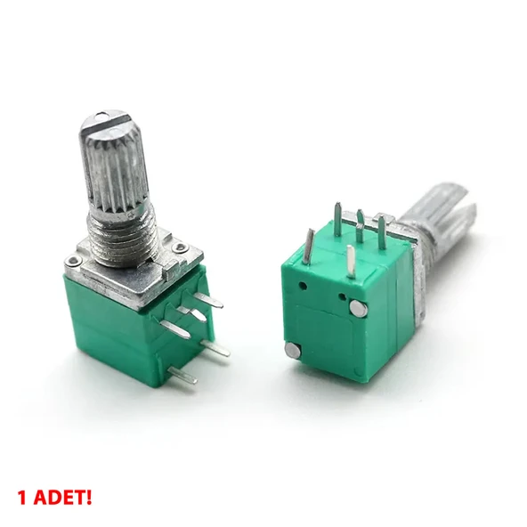 Alkatronik 5 Pin 10kohm Potansiyometre B10K Anahtarlı Pot Tırtıklı 15mm Döner Ayarlanabilir Direnç Ses Parlakl - Resim 8