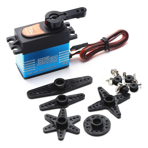Alkatronik Qy3235mg 35kg Servo Motor 180 Derece Gxservo 25T Metal Dişli Yüksek Tork Su Geçirmez Çift Rulman