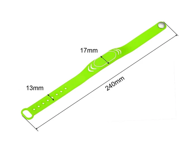 Alkatronik 125Khz Rfid Manyetik Bileklik Yeşil Su Geçirmez Silikon Proximity Göstergeç 125 Khz Kapı Geçiş Pers - Resim 5