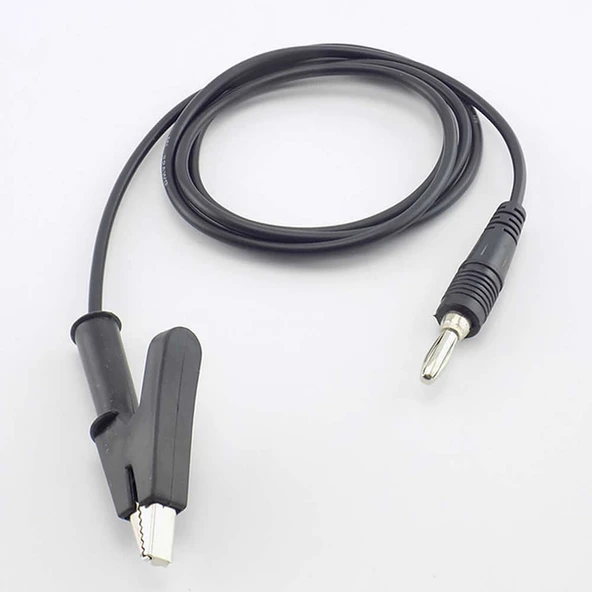 Alkatronik 12A Krokodil Banana Siyah Kablo 1 Metre Yüksek Akım Probu Multimetre Güç Kaynağı Test Ölçme Kablosu - Resim 6