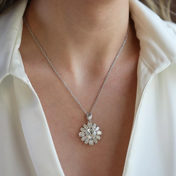 Okyanusun Kalbi Sky Diamond Gümüş Set - Resim 3