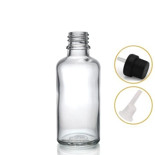 30ml şeffaf cam içten damlalıklı şişe siyah kapak, 12 adet, damlalıklı şişe, damlatmalı şişe