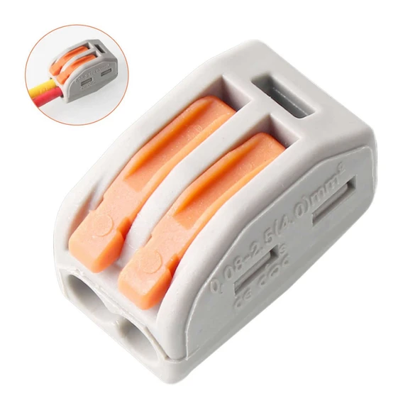 Alkatronik 2li Kolay Kablo Tel Birleştirici Konnektör Vidasız Klemens 250V 32A 1mm/4mm Elektrik Kablo Bağlantı - Resim 3