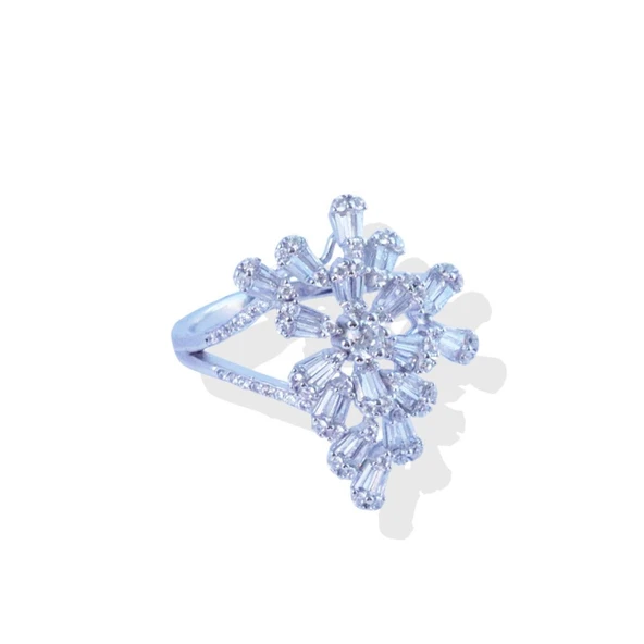 Çiçek Model Taşlı Gümüş Yüzük - Resim 4