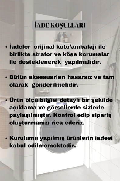 Dewoody Çamaşır Makine Alt Ve Üst Dolabı Takım - 4