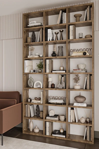 Dewoody Çok Raflı Dekoratif Kitaplık/Çok Amaçlı Dolap - 2