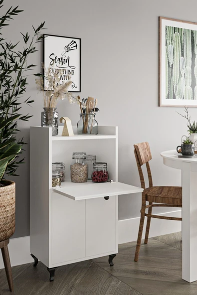 Dewoody Kiler Mutfak Ve Banyo Dolabı Mikrodalga Dolabı Çok Amaçlı Dolap Beyaz - 2