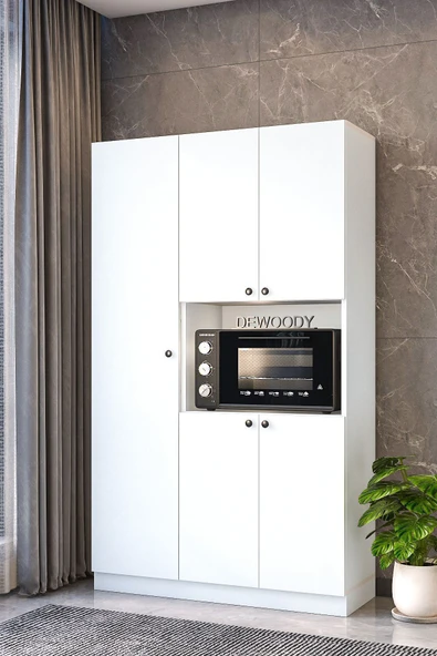 Dewoody Çok Amaçlı 5 Kapaklı Kiler Dolabı Mikrodalga Dolabı Mini Fırın Dolabı - 2
