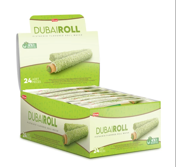 Elvan Dubai Roll Gofret 18 Gr. 24 Adet (1 Kutu) - Resim 4