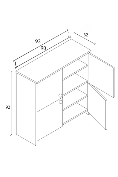 Dewoody Ayakkabılık 4 Kapaklı Çok Amaçlı Dolap Kiler Dolabı Erzak Dolabı Portmanto - 5