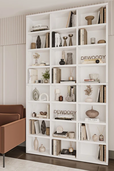Dewoody Çok Raflı Dekoratif Kitaplık - 3