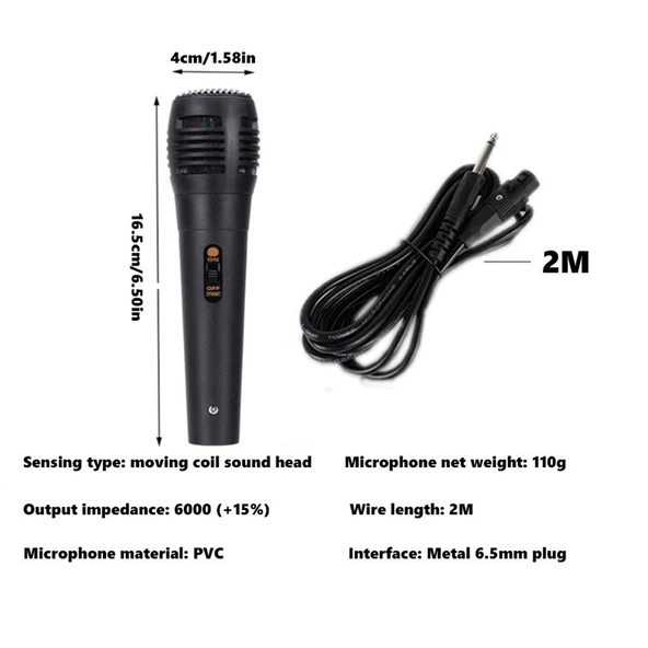 Karaoke için Uyumlu El Mikrofonu Kablolu 3mt Dinamik D05 - 3