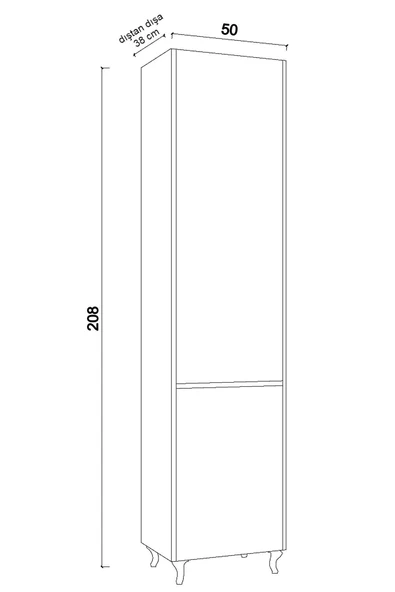 Dewoody Kombi Dolabı 208Cm Boy Dolabı Kombi - 4