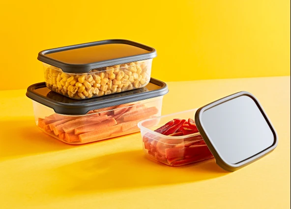 3LÜ EMBOX DİKDÖRTGEN SAKLAMA KABI SETİ Plastik