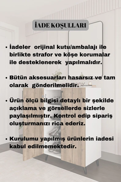 Dewoody Ayakkabılık 4 Bölmeli Kulplu Ayakkabılık Çok Amaçlı Dolap - 5