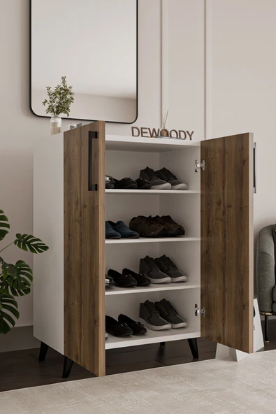 Dewoody Ayakkabılık 4 Bölmeli Kulplu Ayakkabılık Çok Amaçlı Dolap - 3