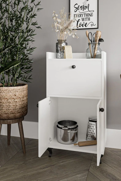 Dewoody Kiler Mutfak Ve Banyo Dolabı Mikrodalga Dolabı Çok Amaçlı Dolap Beyaz - 3