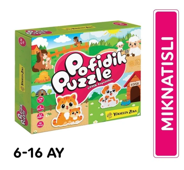Y.Z. 6-16 Ay Ilk Pofidik Magnet Puzzle - Çiftlik Hayvanları