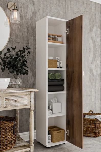 Dewoody Çok Amaçlı 5 Bölmeli Banyo Mutfak Kiler Dolabı - 2