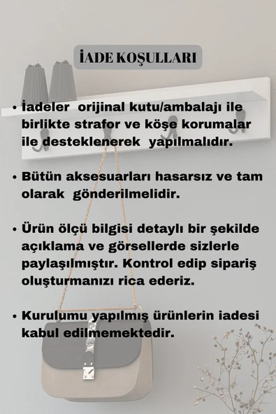 Dewoody Portmanto Duvar Askılığı Elbise Askılığı Dekoratif Askılık - 3