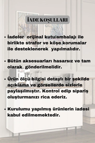 Dewoody Kahve Köşesi Metal Ayaklı Metal Kulplu Çok Amaçlı Dolap 4 Kapaklı Mutfak Dolabı - 6