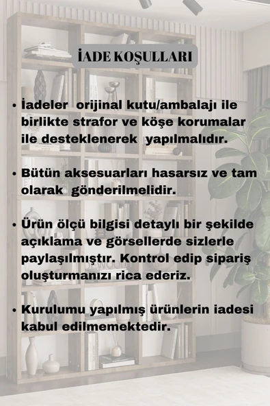 Dewoody Çok Raflı Dekoratif Kitaplık - 5