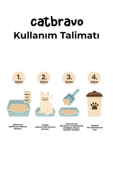 CATBRAVO Aktif Topaklanan Marsilya Sabunuı Kokulu Kedi Kumu 5 Lt - Resim 4