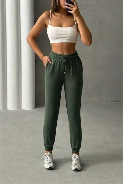 Dipmoda kadın beli ve paçası lastikli eşofman altı DPG065 - Resim 3