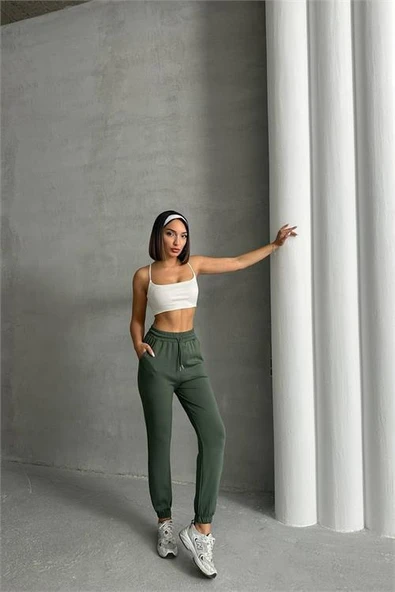 Dipmoda kadın beli ve paçası lastikli eşofman altı DPG065 - Resim 4